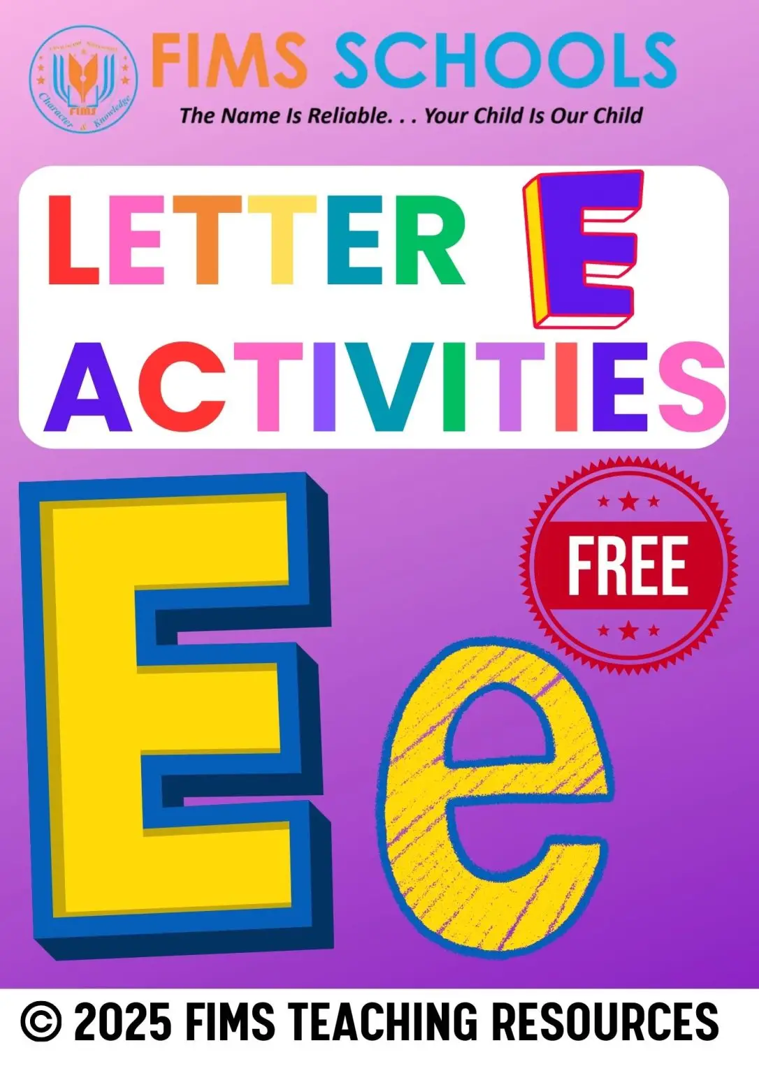 Rich Results on Google's SERP when searching for "Letter E Worksheets"